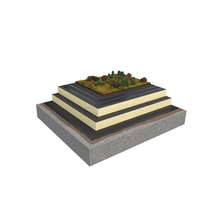 Base KL 2-layer compact roof system for extensive green roof on concrete insulated with PIR
