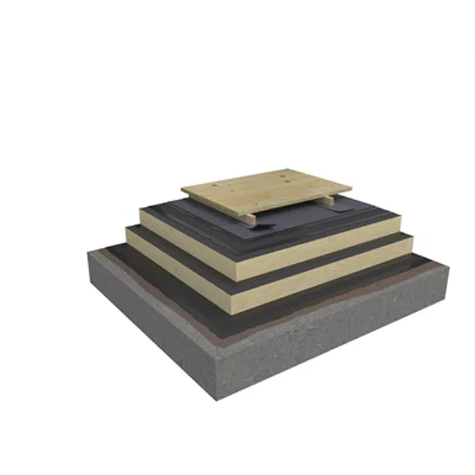 Top & Base KL 2-layer compact roof system for wooden deck on concrete insulated with PIR