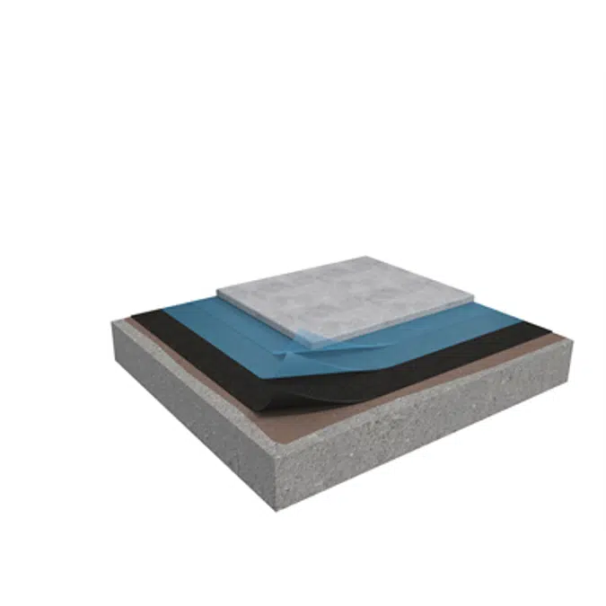 Membrane 5BRO 1-layer inverted roof system for concrete on concrete non-insulated