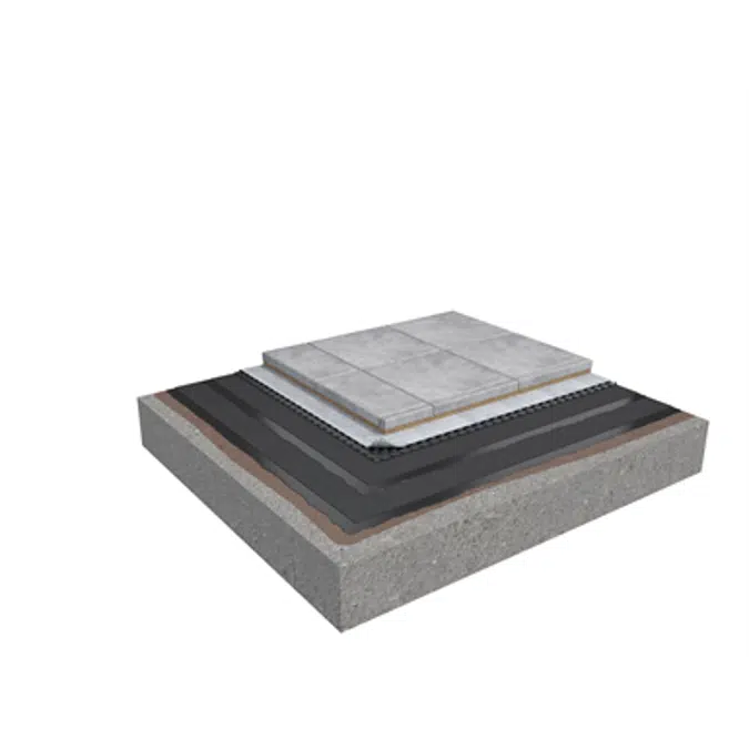 Base KL 2-layer roof system for paving slabs on concrete non-insulated