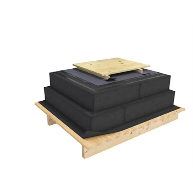 Top & Base KL 2-layer compact roof system for wooden deck on wooden panels insulated with cellular glass