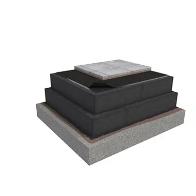 bilde for Membrane 5 1-layer compact roof system for paving slabs on concrete insulated with cellular glass