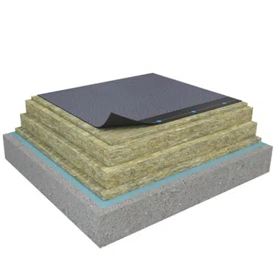 afbeelding voor Mono PM 1-layer system of SBS-modified bitumen on concrete insulated with mineral wool