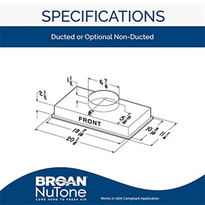 Broan-NuTone PM250 Range Hood Insert with Exhaust Fan and Light