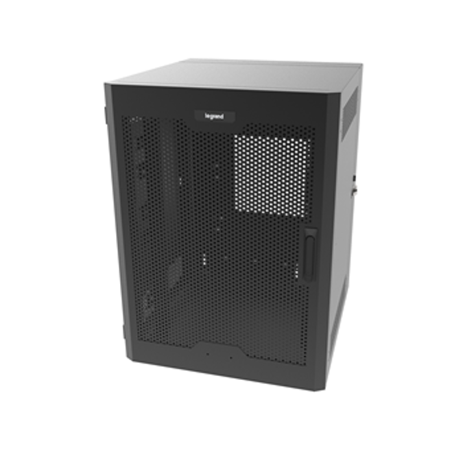 12RU, Swing-Out Wall-Mount Cabinet, Perforated Door