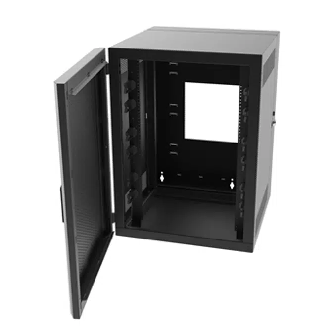 12RU, Swing-Out Wall-Mount Cabinet, Perforated Door