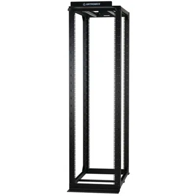 Mighty Mo 20 Adjustable 4-Post Rack, 36"D adjustable, 7'H, 45 RU, Tapped Rails, Black 이미지