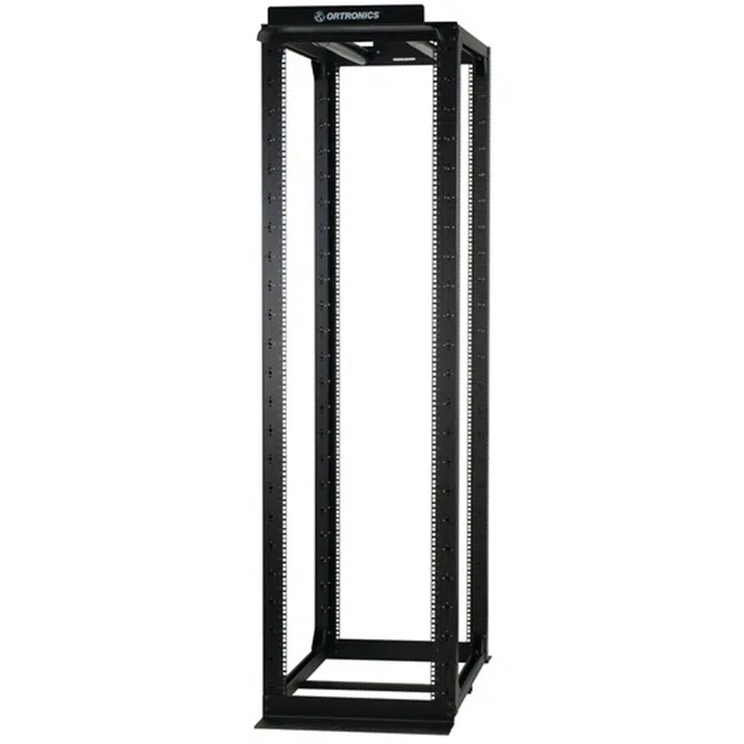 Mighty Mo 20 Adjustable 4-Post Rack, 36"D adjustable, 7'H, 45 RU, Tapped Rails, Black