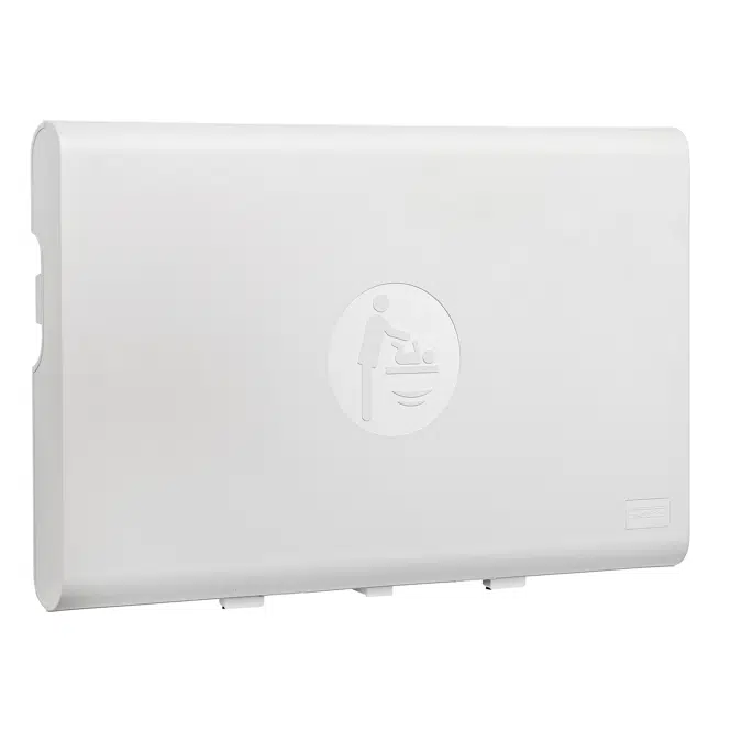 Horizontal baby changing station with ionizer made of white polypropylene 