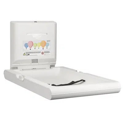 Imagem para Vertical baby changing station with ionizer made of white polypropylene}