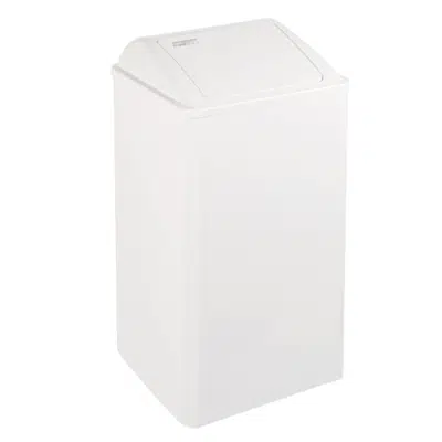 Image for Steel waste receptacle with self-closing lid