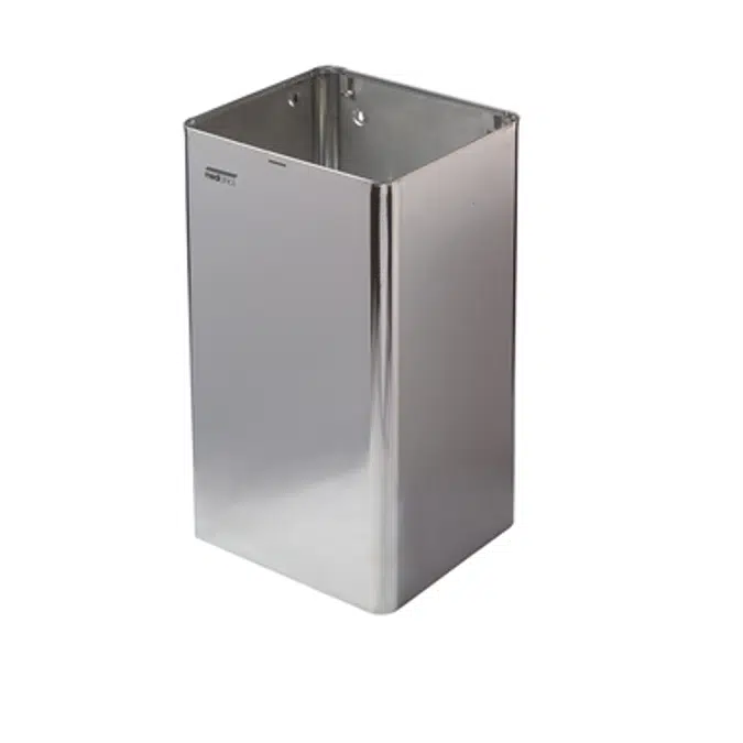 Open stainless steel waste receptacle 