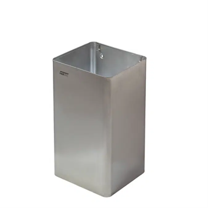 Open stainless steel waste receptacle 