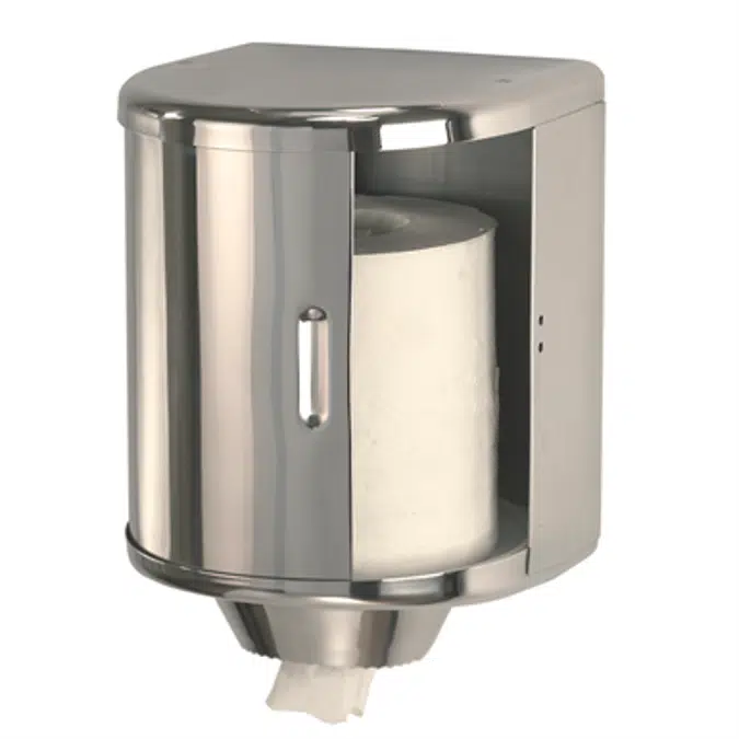 Stainless steel paper towel roll dispenser