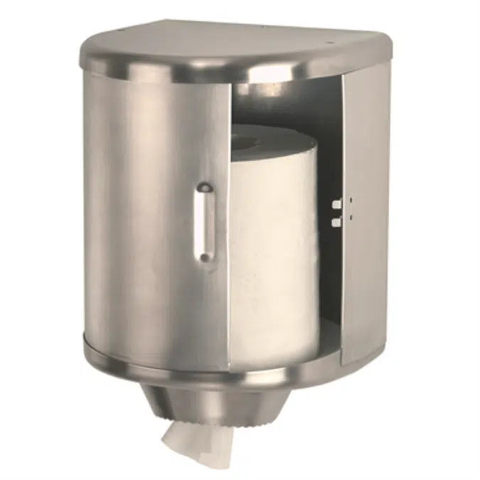 Stainless steel paper towel roll dispenser