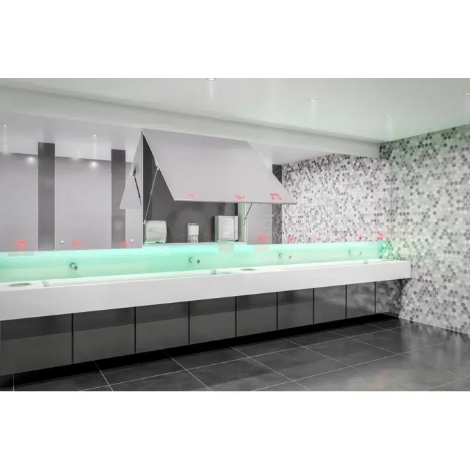 Behind the mirror automatic liquid soap/hand sanitiser dispenser