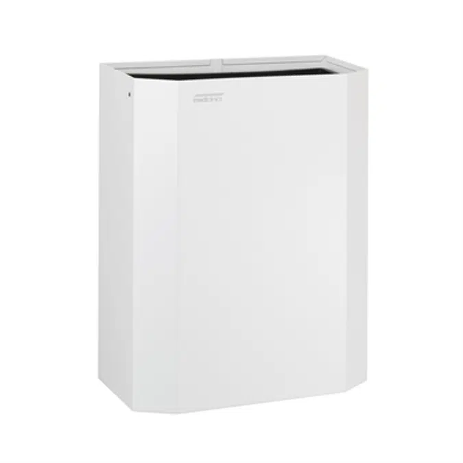 Open steel bin with plastic swinging ring