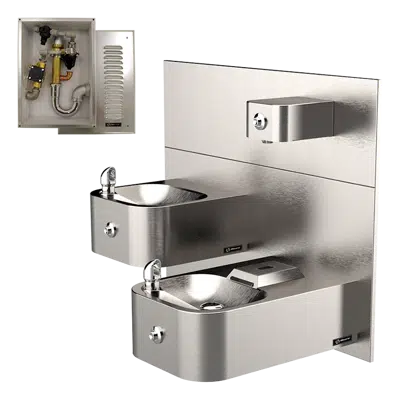 Image for Model 1119FRP, Barrier-Free Freeze Resistant Wall Mount Fountain with 1920FR Bottle Filler and 6521FR In-Wall Valve