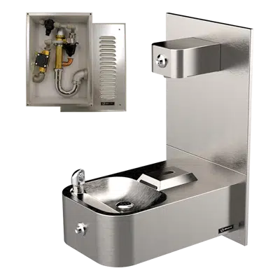 Image for Model 1109FRP, Barrier-Free Freeze Resistant Wall Mount Fountain with 1920FR Bottle Filler and 6521FR In-Wall Valve