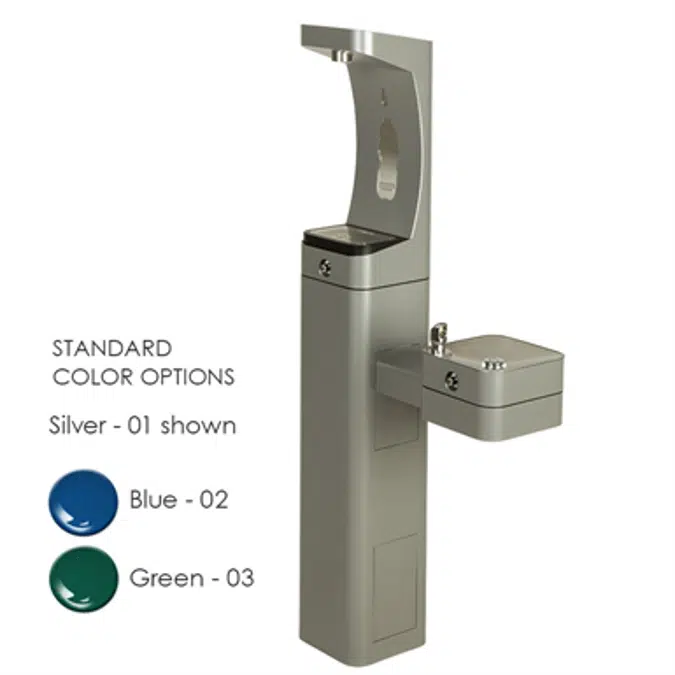 Model 3611FR, Modular Outdoor Freeze Resistant Bottle Filler and Drinking Fountain