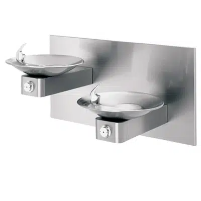 изображение для Model 1011, "Hi-Lo" Wall Mounted Stainless Steel Drinking Fountains with Back Panel