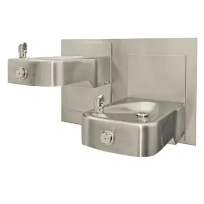 imagen para Model 1117L, "Hi-Lo" Wall Mounted Dual Stainless Steel Drinking Fountains