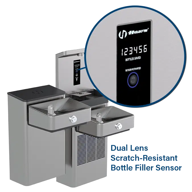 Model 1212SFV Vandal Resistant Filtered Bottle Filling Station and Hi-Lo ADA Drinking Fountain Chilled