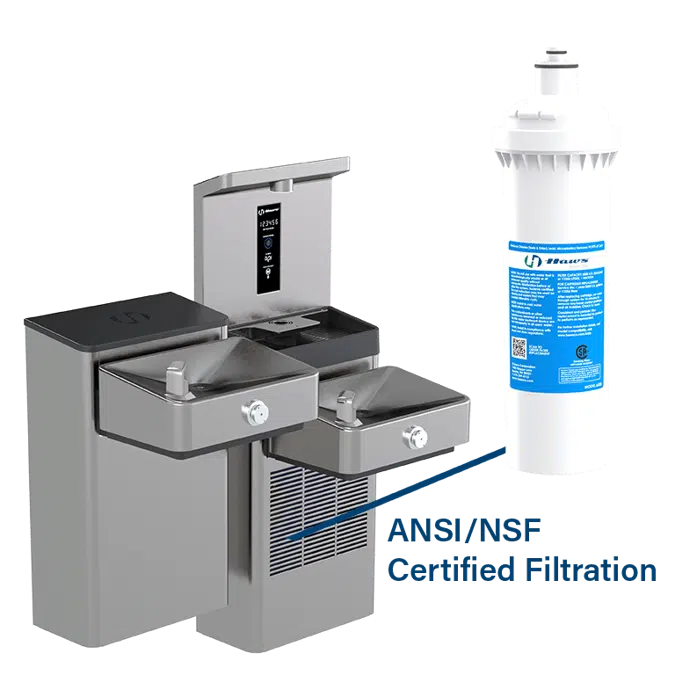 Model 1212SFV Vandal Resistant Filtered Bottle Filling Station and Hi-Lo ADA Drinking Fountain Chilled