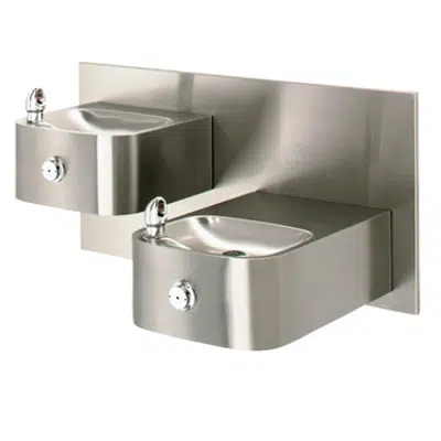 Image for Model 1119, "Hi-Lo" Wall Mounted Stainless Steel Drinking Fountains with a Back Panel