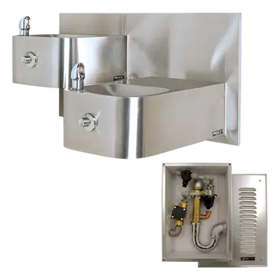 Model 1119FRB, Barrier-Free Freeze Resistant Wall Mount Fountain with 6521FR In-Wall Valve için görüntü