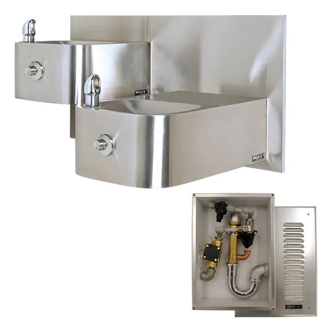 Model 1119FRB, Barrier-Free Freeze Resistant Wall Mount Fountain with 6521FR In-Wall Valve