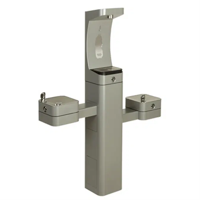 Model 3612FR, Modular Outdoor Freeze Resistant Bottle Filler and Double Drinking Fountains