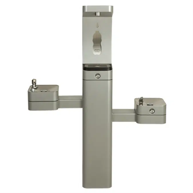 Model 3612FR, Modular Outdoor Freeze Resistant Bottle Filler and Double Drinking Fountains