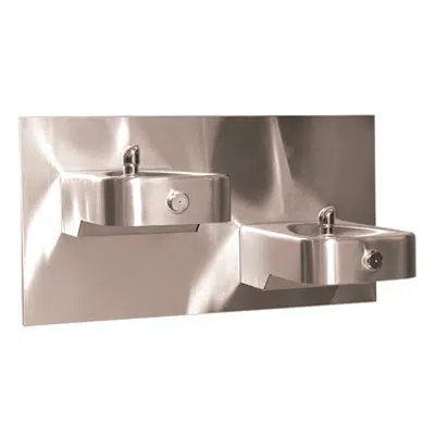afbeelding voor Model 1117B, "Hi-Lo" Wall Mounted Dual Stainless Steel Drinking Fountain