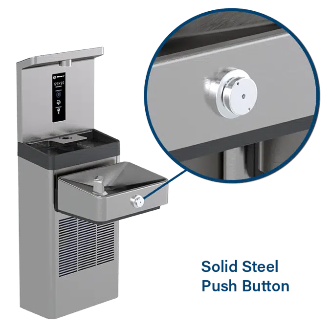 Model 1211SFV Vandal Resistant Filtered Bottle Filling Station with Single ADA Drinking Fountain Chilled