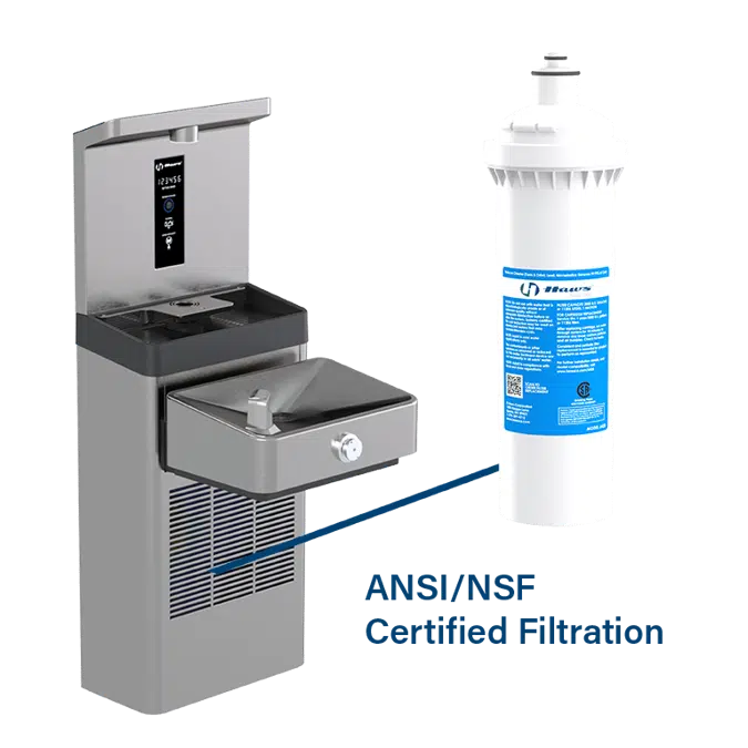 Model 1211SFV Vandal Resistant Filtered Bottle Filling Station with Single ADA Drinking Fountain Chilled