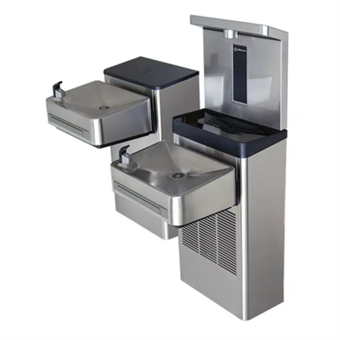 Model 1212SF, Wall Mount Hi-Lo ADA Filtered Water Cooler with Bottle Filler