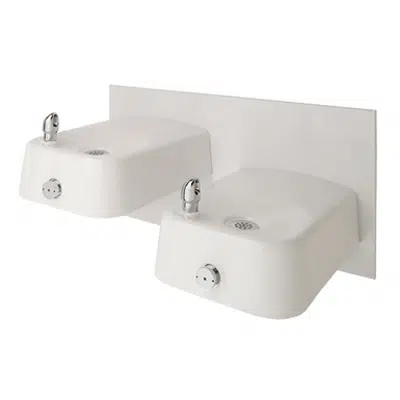 Image for Model 1501, "Hi-Lo" Wall Mounted Dual Drinking Fountains with Back Panel