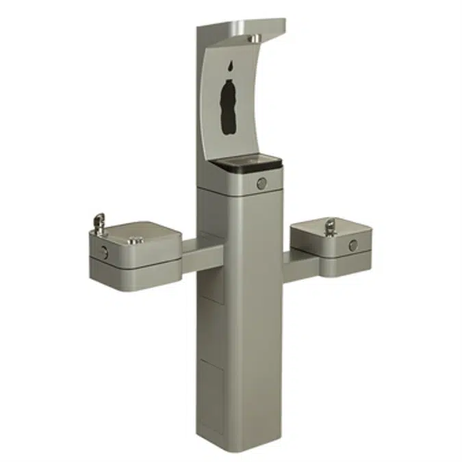 Model 3612, Modular Outdoor Bottle Filler and Double Drinking Fountains