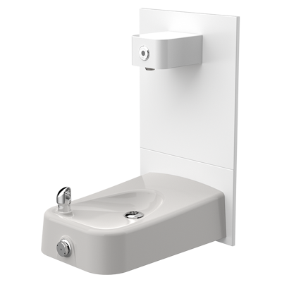 Image for Model 1311-1920WHO, ADA White Enameled Iron Wall-Mount Drinking Fountain and Touchless Bottle Filler
