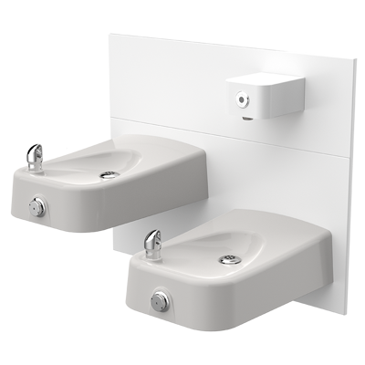 Image for Model 1501-1920HO, ADA Enameled Iron Dual Wall-Mount Drinking Fountain and Touchless Bottle Filler