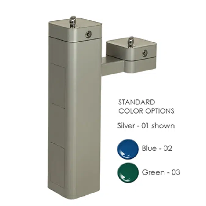 Model 3602FR, Modular Outdoor Freeze Resistant Double Drinking Fountain