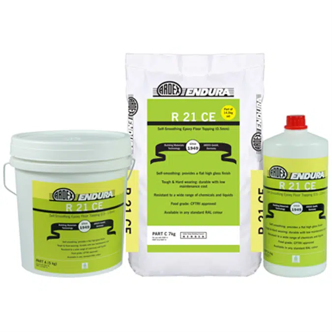 R 21 CE - Self-smoothing epoxy floor topping (0.5 – 1.0mm)