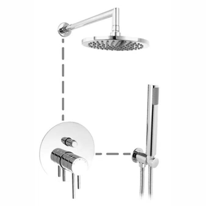 Cosmo Concealed thermostatic bath/shower mixer.