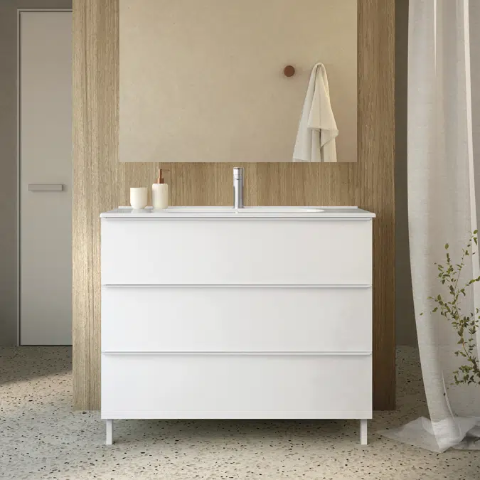 SHONA 3C Conjunto mueble 100 cm Blanco Mate