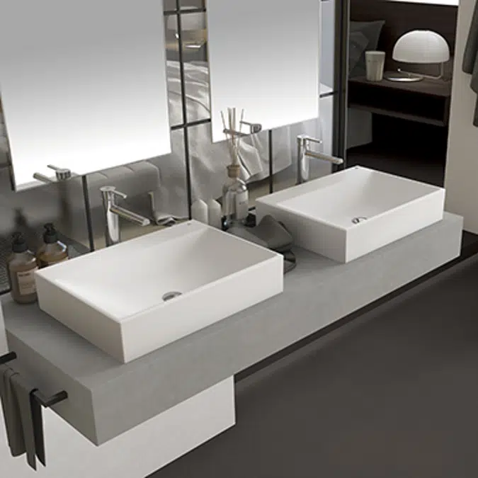 ALBUS Without tap-hole Over-counter Wash-basin 60x45 cm.