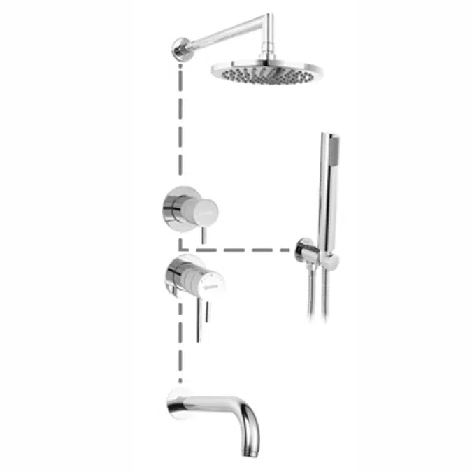 Cosmo Concealed thermostatic bath/shower mixer.