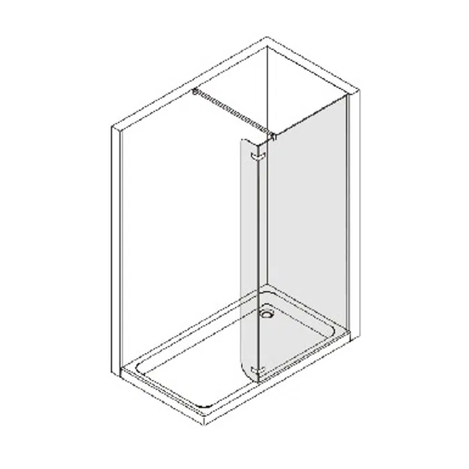 Walk-in 1000 mm. fixed front + 180º folding door 250 mm. (right hand)