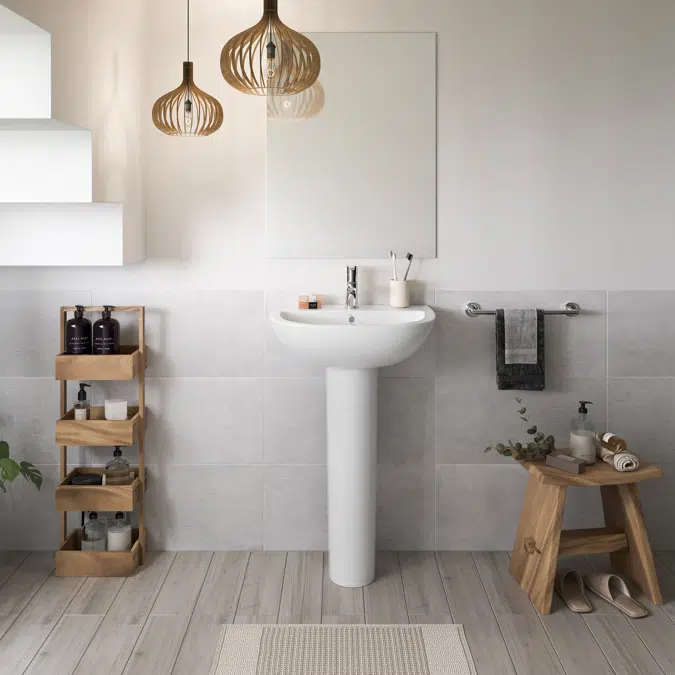 LIZZ 5702001 Wash-basin for pedestal, semi-pedestal or wall hung 55 x 45 cm