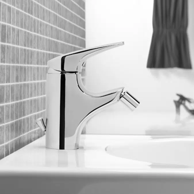 Noa Single lever bidet mixer with pop-up waste